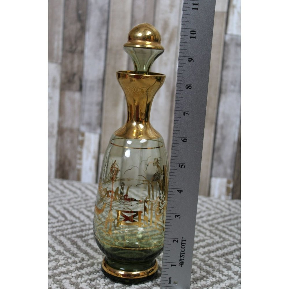 Vintage Glass Decanter Set With 5 Matching Shot Glasses - Picture 13 of 13